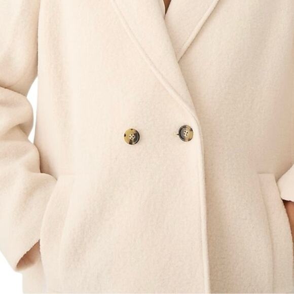 J.Crew Daphne Topcoat in Italian Boiled Wool in Cream Color Size 12 - Picture 2 of 12
